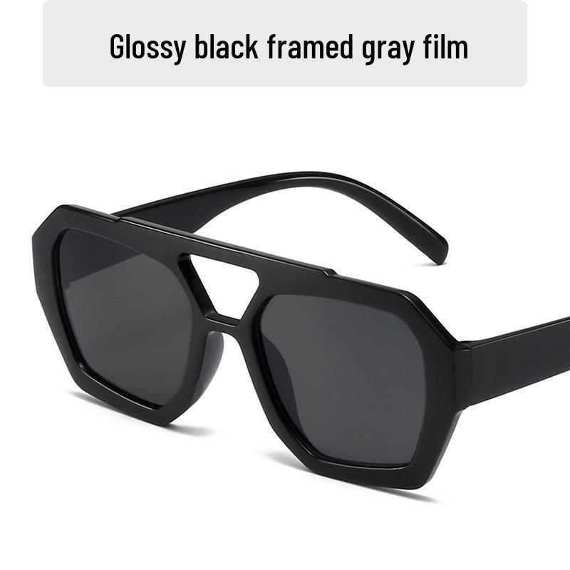 Celebrity Style Leopard Print Double Bridge Sunglasses - European & American Fashion