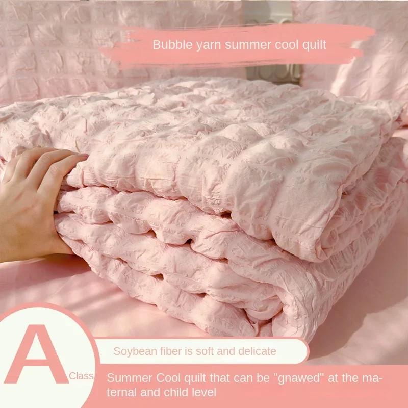 Summer Quilt Blanket For Single Double Queen Soft Skin-Friendly Quilt Soft Breathable Comfortable Air Conditioning Comforter