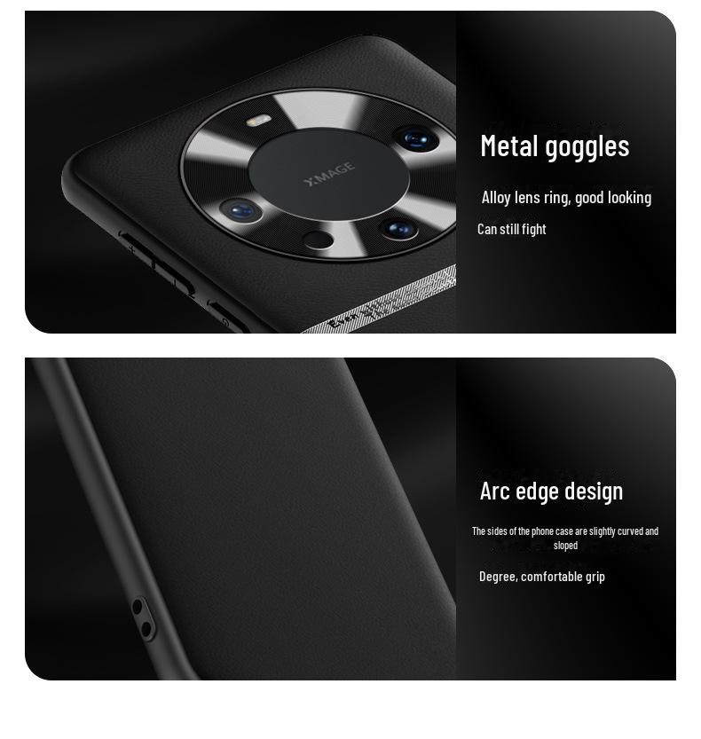 Protective Liquid Leather Case for Huawei Mate60 Pro, Anti-fall Design, One Piece Included.