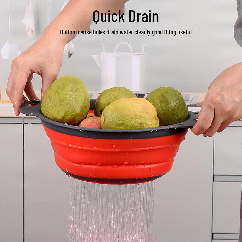Einziehbarer Wandmontierter Küchenkorb: Eckiges & Rundes Gemüse- und Obstwaschbecken