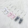 Unique Flocking Animal Earrings Cartoon Cat Shaped Ear Rings Ornament Women Girls Accessory Stylish Party Accessories