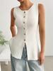 Women's Oversized Casual Knit Sweater Vest Set - Golden