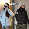 Ribs light and thin short couple retro bread clothes hooded versatile solid color large size warm winter down cotton clothes tide