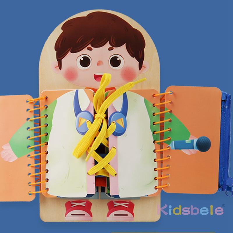 Tablica sensoryczna dla dzieci Wczesna edukacyjna z klamrą do ubrań, zamkiem błyskawicznym, krawatem, Ciche książeczki, Zabawka sensoryczna, Ćwiczenie ubierania