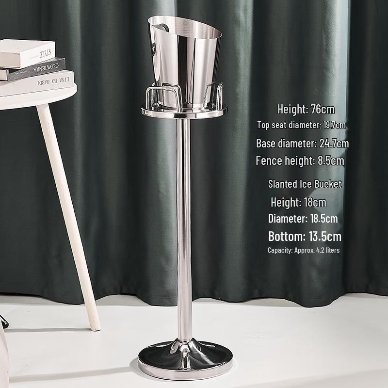 ZISIZ Nordic Thickened Slanted Ice Bucket and Stand Set