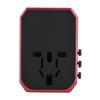 Universal Travel Adapter Plug 4 USB Ports Type C Sockets Converter for (Red)