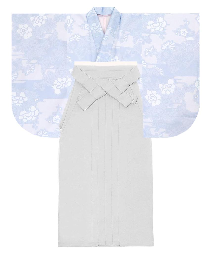 Hakama Two Shaku Sleeve Plain Graduation 4 Piece Set Hakama Lower Gorgeous Shimotsuki Peony Hakama [KYOETSU] Set, Kimono, Hakama, Ceremony, (Kimono,
