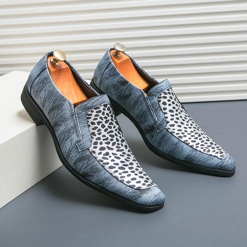 

Amazon men s business casual small leather shoes men s foreign trade British style leopard print pointed leather shoes a pair 2025 46