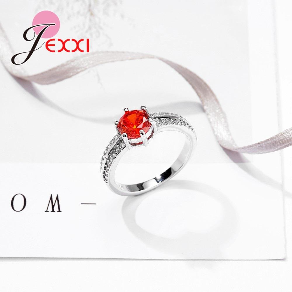 Charm 925 Sterling Silver Color Lake Green/Purple Cubic Stone For Wedding Engagement Rings Jewelry With Austrian Crystals Anillo