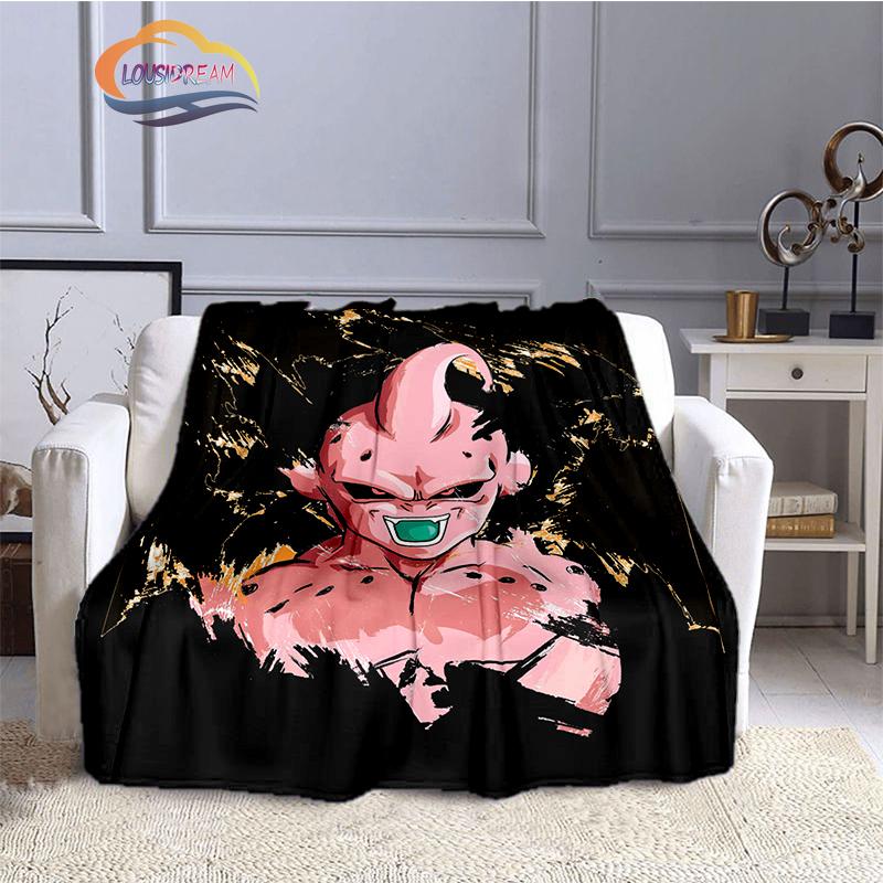 Japanische Animation Rolle Majin Buu 3D-Druck Tagesdecke Decke Anime-Charaktere Buu Flanelldecken Überwurfdecken