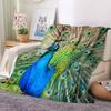 Peacock Pattern Blanket Ultra Lightweight Soft Plush Flannel Throws Blanket for Sofa Bed Couch Best Office Gifts
