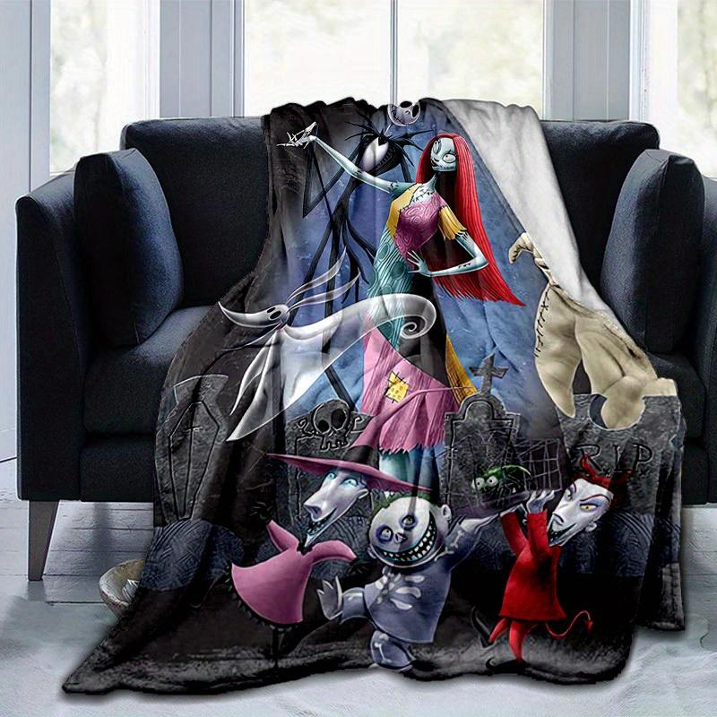 1pc, Cozy Nightmare Before Christmas Home Decor Blanket: A Perfect Gift for Bedroom, Living Room, Travel, Camping, Car, Beach, Office Naps, Flannel Th