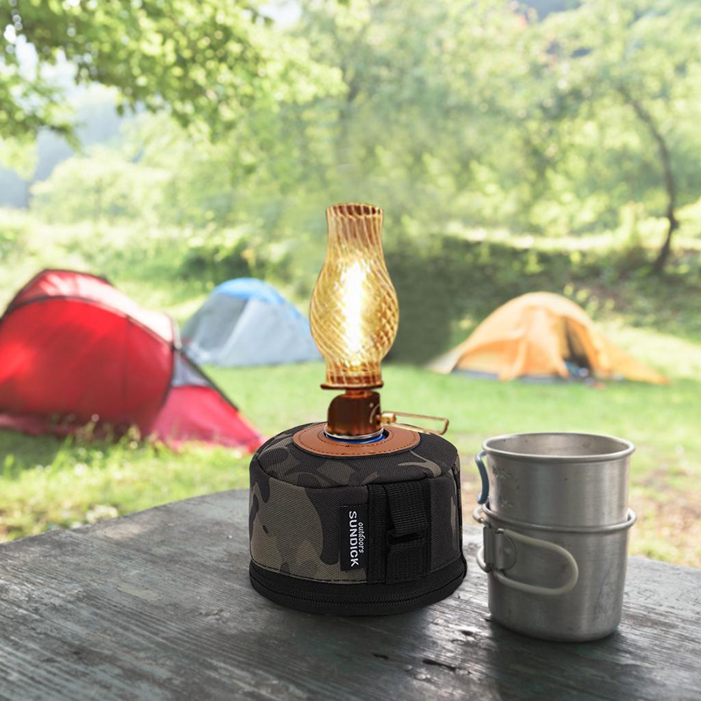 Outdoor Camping Picknick Kassettenkocher Aufbewahrungstasche Gaskartusche Schutzhülle Camo Tragbar Luftflasche Hülle Aufbewahrungstasche