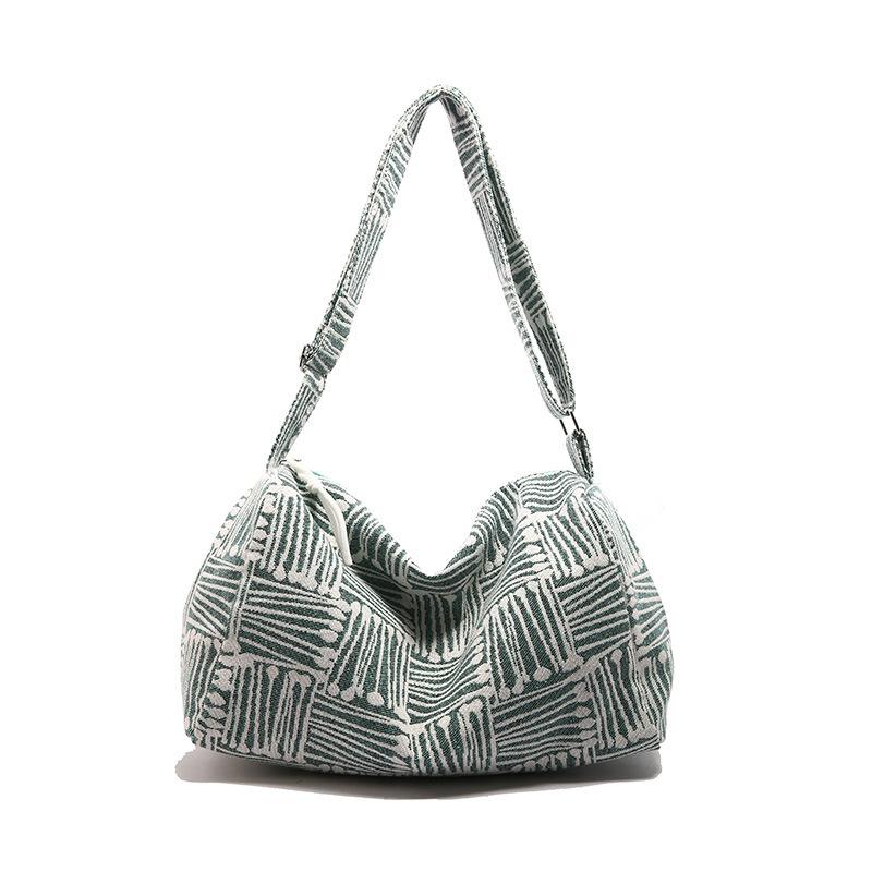 Fashion striped tote bag women's new large-capacity underarm bag student versatile shoulder messenger bag