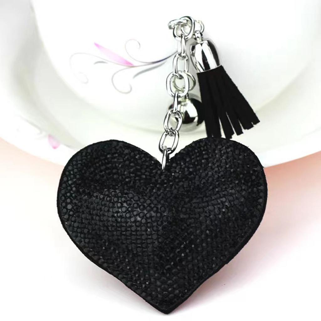 Rhinestone Heart Finger Keychain Bling Crystal Strap Pendant for Key Keychain Handbag Wallet Key Accessories Gift for Women