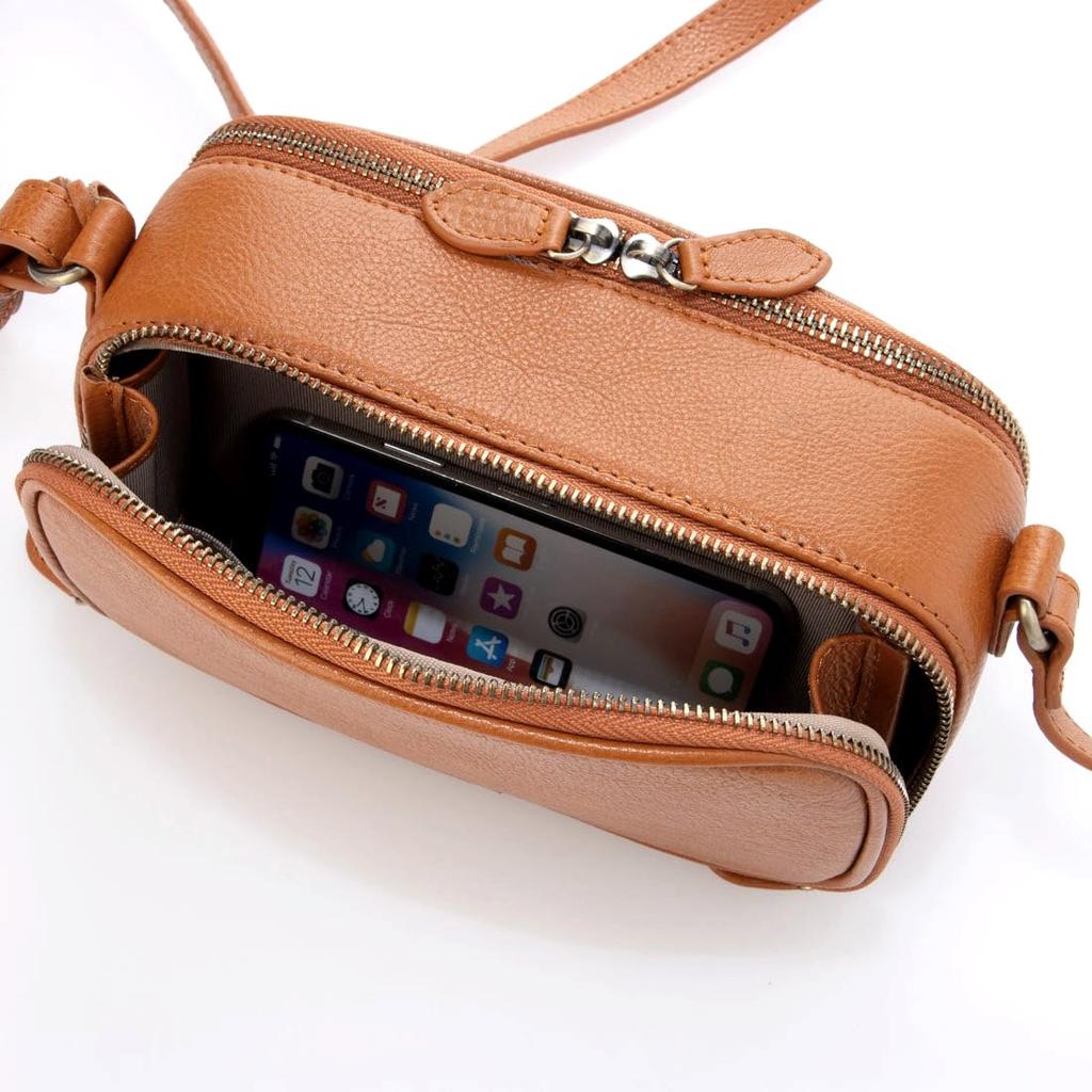 Cowhide box-shaped wallet shoulder bag