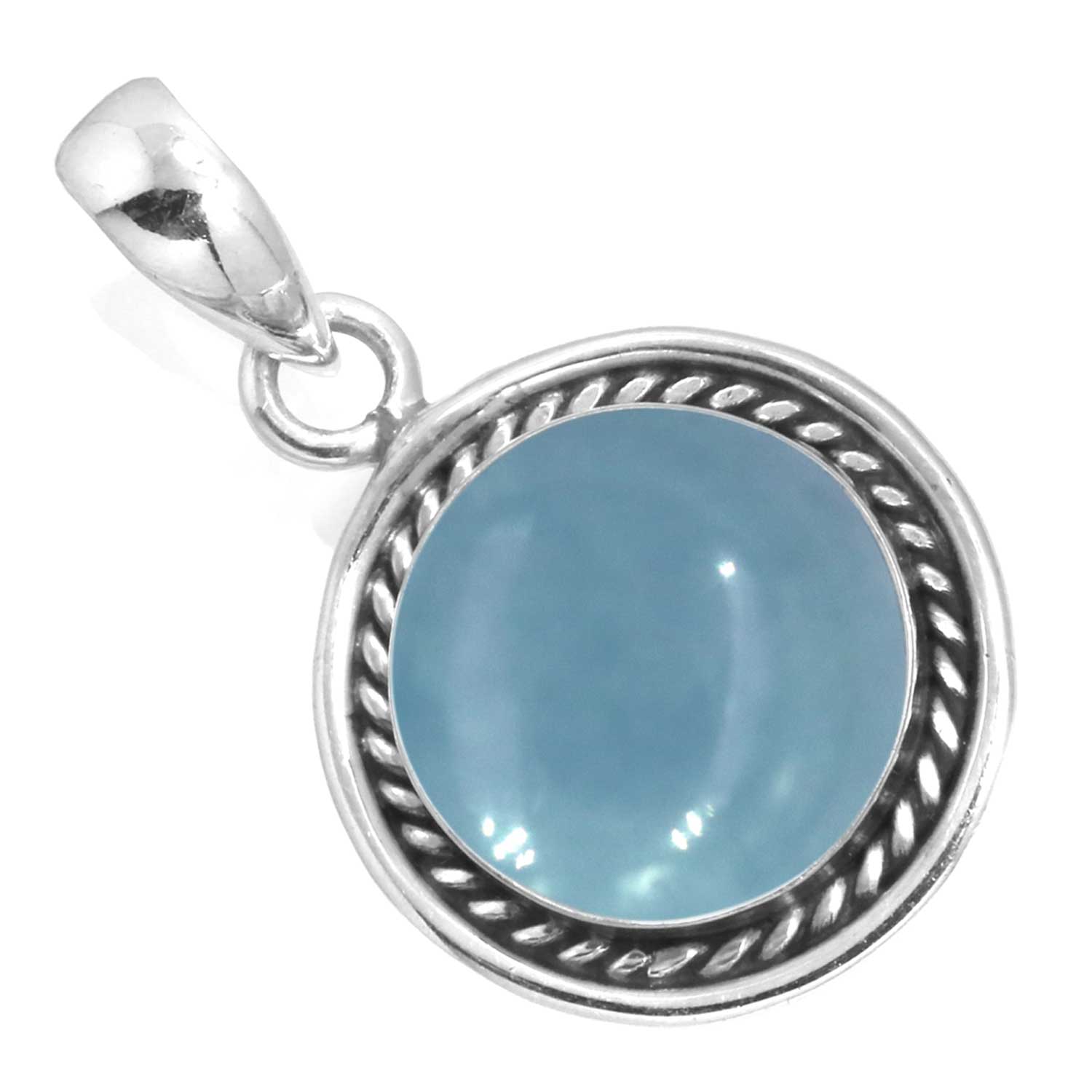 

925 Sterling Silver Pendant Women Gemstone Handmade Jewelry Thanksgiving Gift Amazonite Angelite Blue Opal Botswana Agate Mohave Azurite Chrysocolla