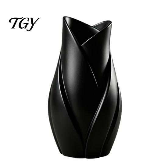 Moderner Minimalistischer Blumenhalter Blattförmige Kunstvase, 3D-gedruckte Matte Verdrehte Florale Skulptur Elegantes Tischmittelstück für Zuhause Dekorative für