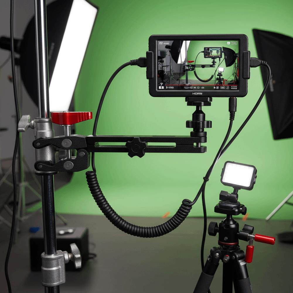 1pc 1/4" Thread Hole Photography Clamp 4kg Capacity Cross Bar Mount Desk Clamp Clip Crab Clamp Holder For Monitor Setup