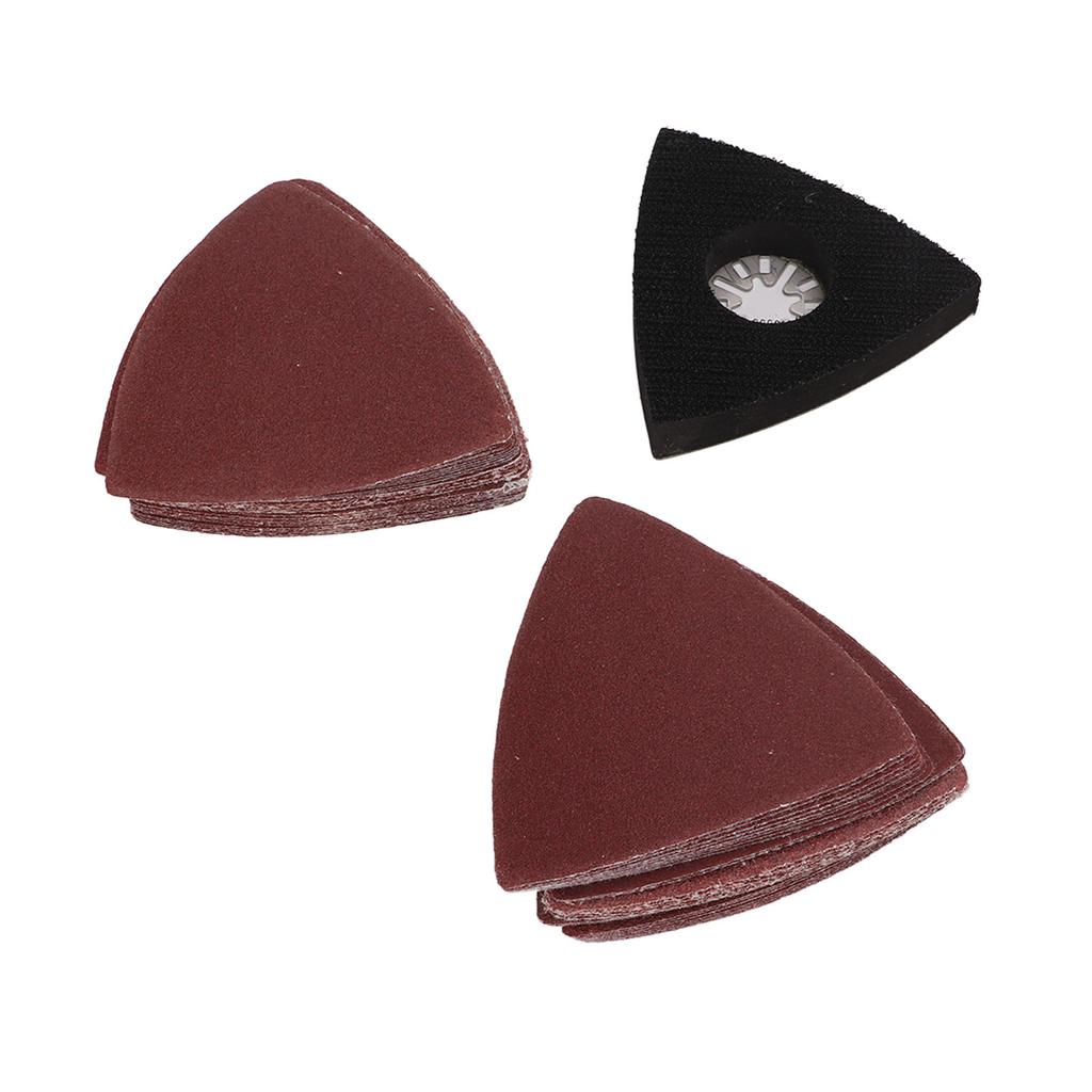 51pcs Multitool Sandpaper 80mm Triangular Sanding Pad 60 80 120 180 240 Grit Sanding Sheet Kit