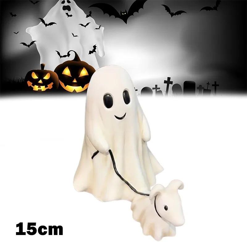 Ghost Walking Ghost Walking Dog Statue Halloween Ghost Decor Indoor Outdoor Spooky Ghost Dog Halloween Figurine Ghost Dog