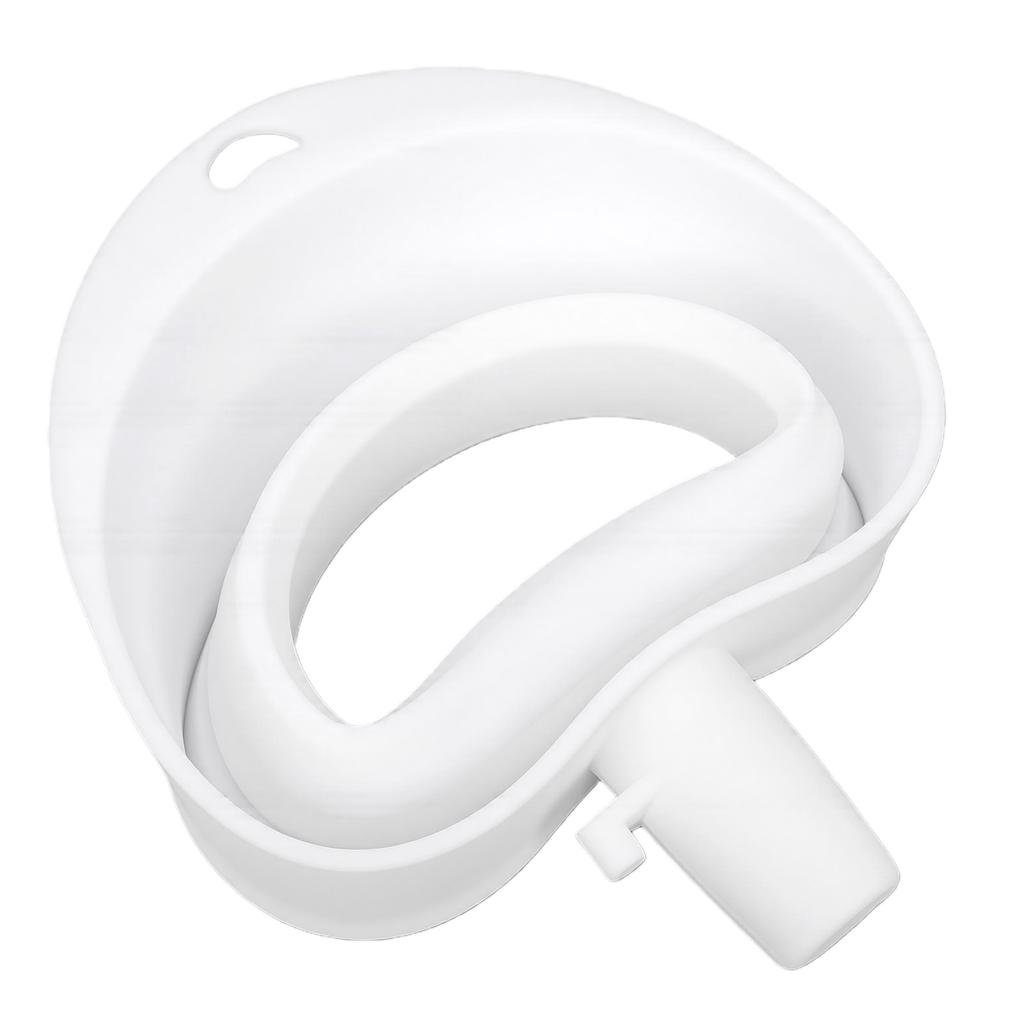 Flour Funnel Foldable Wide Mouth No Spill Silicone Stand Mixer Funnel for Dry Wet Ingredients White