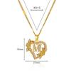 Zircon Flower Heart Initials Necklaces For Women Stainless Steel Heart Lover Gold Color Letter Chain Collar Necklace Jewelry KTJ
