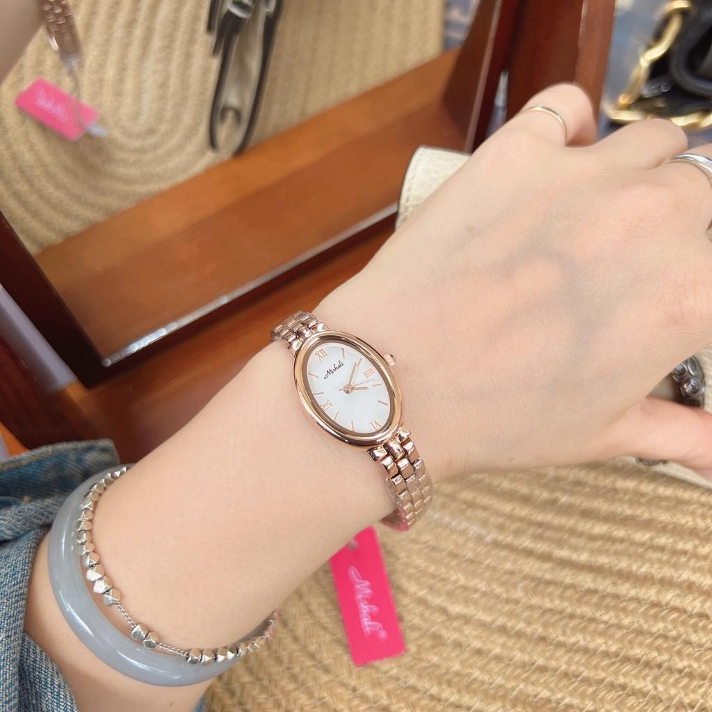 Pigeon Egg Dial Watch Ladies Steel Belt Watch Light Luxury Temperament Watch Delicate Oval Watch