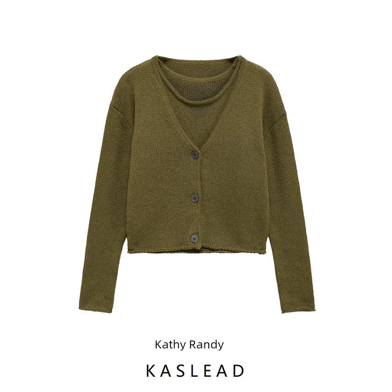 Kaslead New Women clothes Western Style Fashion Simple Knitted Outerwear Vest 2893066 2893067