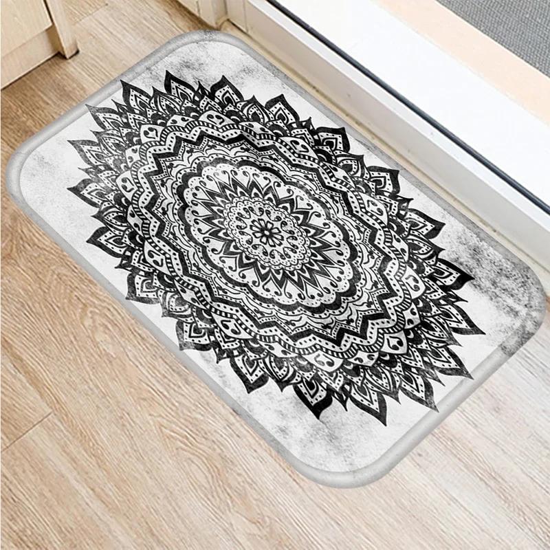 Mandala-Druckserie Fußmatte Schlafzimmer Eingang Fußmatte Heimdekoration Wohnzimmer Willkommens-Fußmatte Rutschfeste Küchenbodenmatten