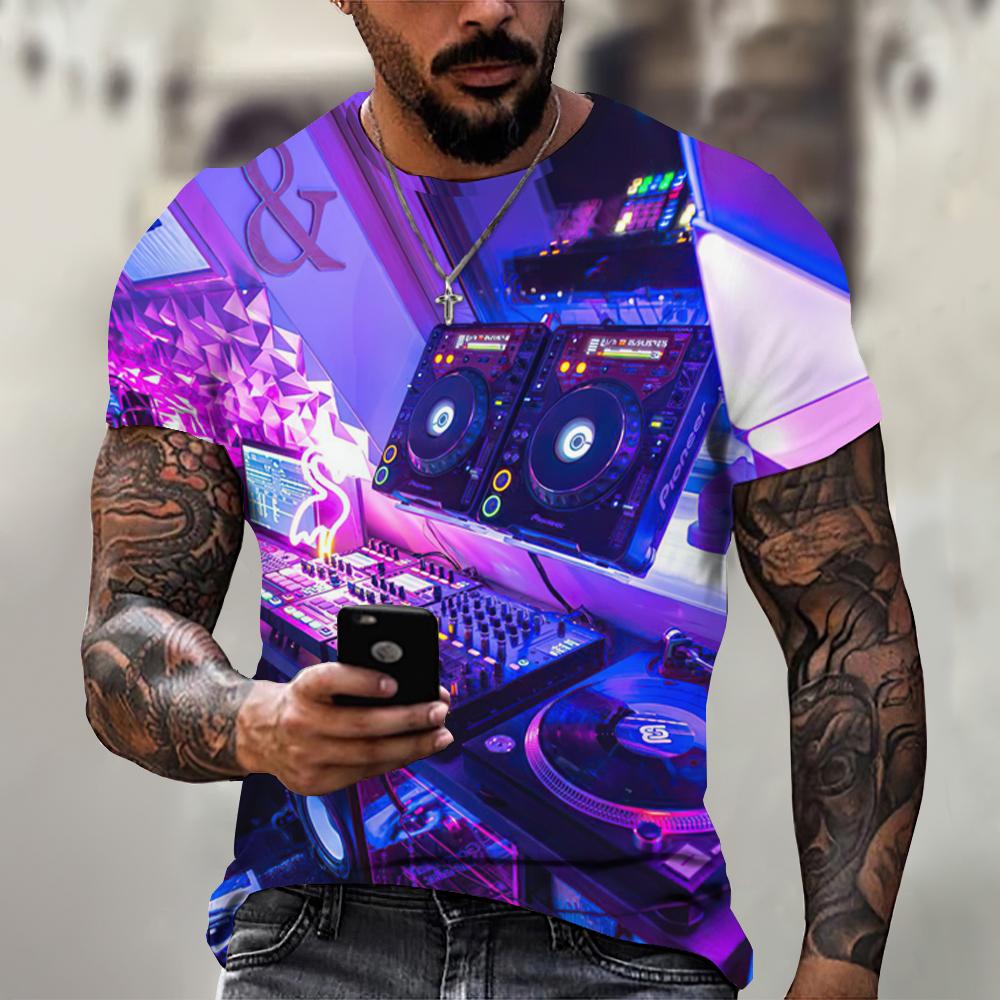 Für Männer T-Shirt Kurzarm Tops DJ Singer Graphic Shirts Tees Mode Designer Bekleidung O-Ausschnitt Männliche Hip Hop Kleidung Sommer Tops