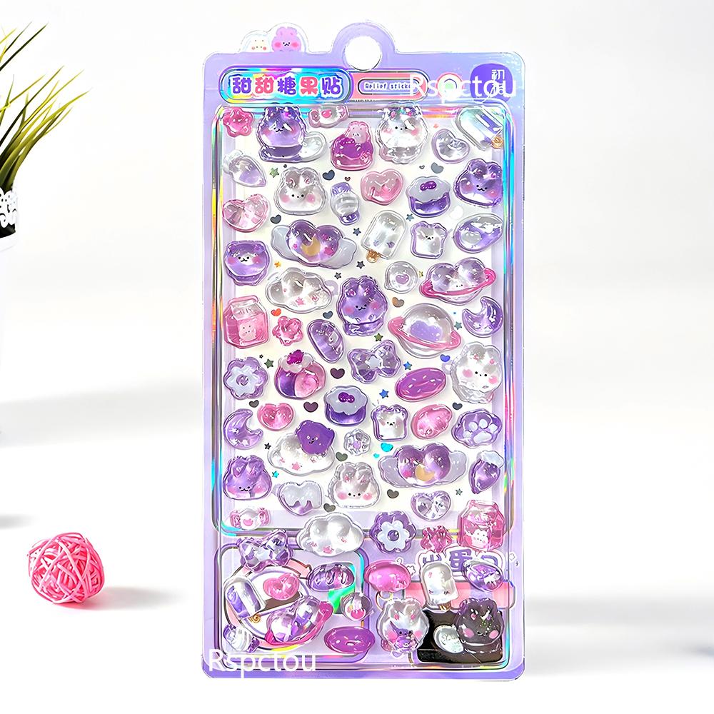 Kawaii 3D Puffy Stickers Aesthetic Cartoon Decals Phone Case Scrapbooking Stationery Decoration Sticker Gifts