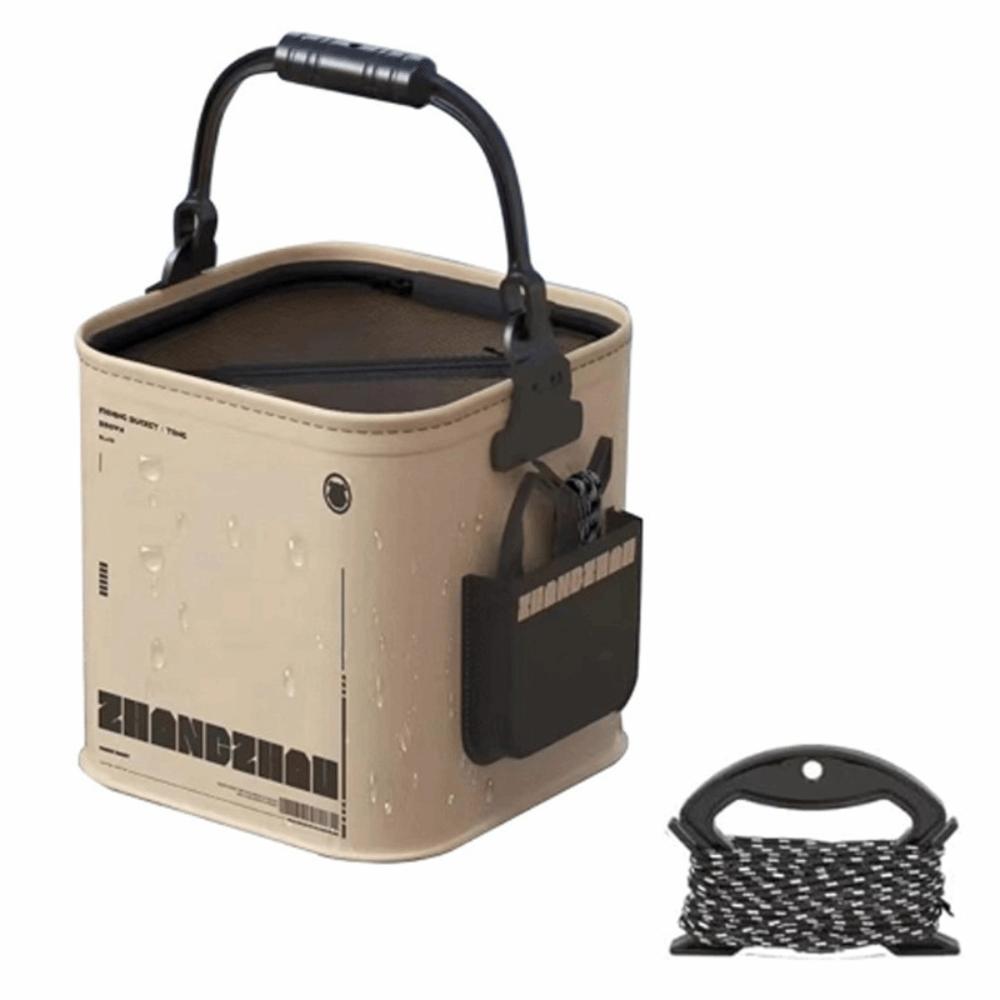 with Mesh Lid Fish Bucket Collapsible Live Bait Bucket Portable Fishing Bucket  Outdoor Camping 8L