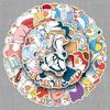 50 Original White Goose Dress-Up Stickers: Cartoon Animals for Fun Decoration, Milk Tea Cup Waterproof Stickers, Hand-Painted Design, 50 Sheets.