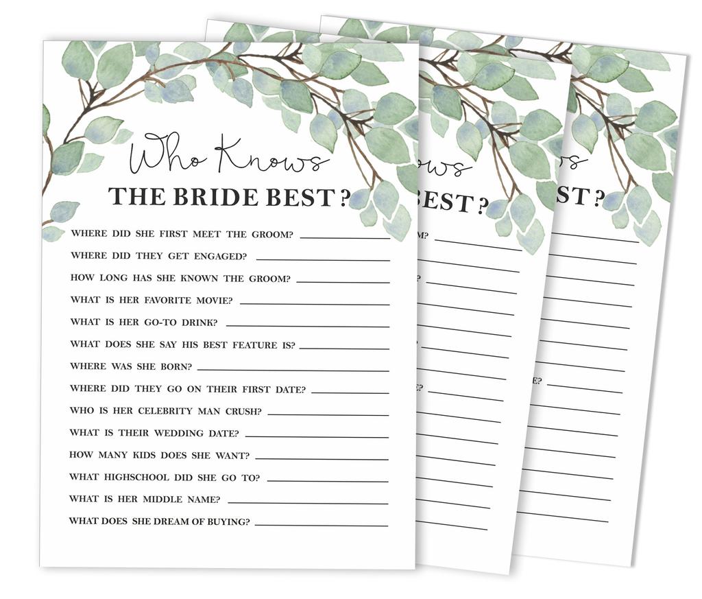 Inkdotpot Bridal Wedding Shower Bachelorette Party Bulk Blank Square Fill In Gift Ideas