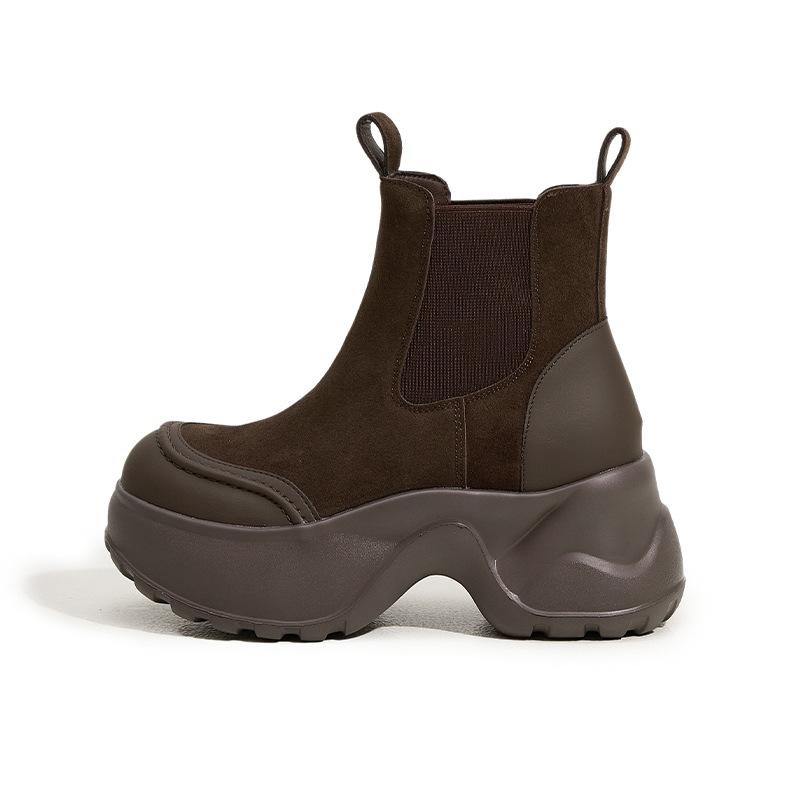 Thick soled chimney boots for women 2026 autumn/winter new collection  versatile short boots mid-range women's boots