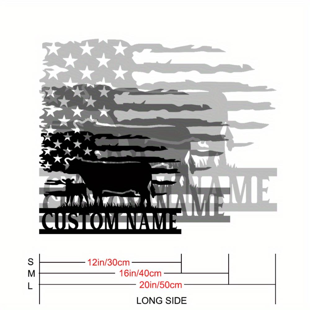 

Metal Cow Wall Art US Flag Farmhouse Decor Barn Ranch Gift 30cm