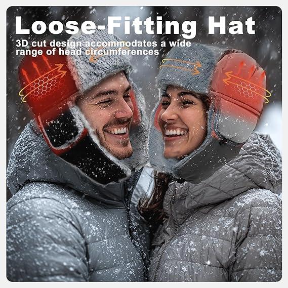 USB Rechargeable Thick Fleece Lei Feng Cycling Hat with Ear Protection - Warm Plush Cotton Christmas Hunting Hat