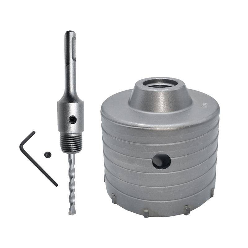 1Set SDS PLUS Concrete Hole Saw Wall Hollow Drill Bit 100Mm 110Mm Cement Stone Wall Air Conditioner Alloy Blade-B61B