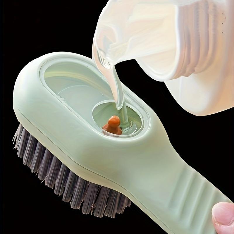 Multifunctional Shoe Cleaning Brush with Liquid Dispenser Durable Plastic Material, Ergonomic Handle, Reusable Soft Bristle Brush for Household Use,