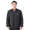 Men's Black Diamond Quilted Baseball Collar Button Up Light Padded Bomber Jacket