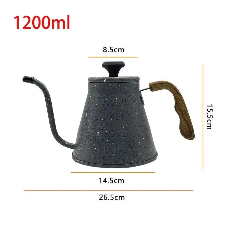 1.2L/ 42oz Coffee Kettle Thermometer Pour Over Stainless Steel Coffee Tea Pot Gooseneck Kettles Drip Barista Accessories 2024