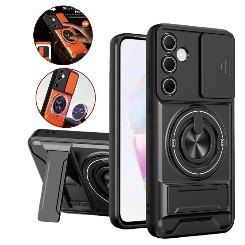 Funda For Samsung Galaxy A55 A35 A54 A53 A52 A52S A51 A71 A72 A73 4G 5G Case Armor Magnet Stand Ring Slide Lens Protect Cover