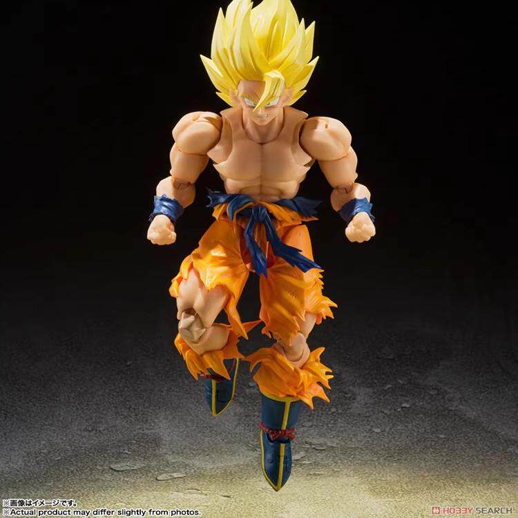 New Anime Bandai Shf Dragon Ball Son Goku 3.0 Action Figure Battle Damaged Super Saiyan Collectible Model Toy Brithday Gift
