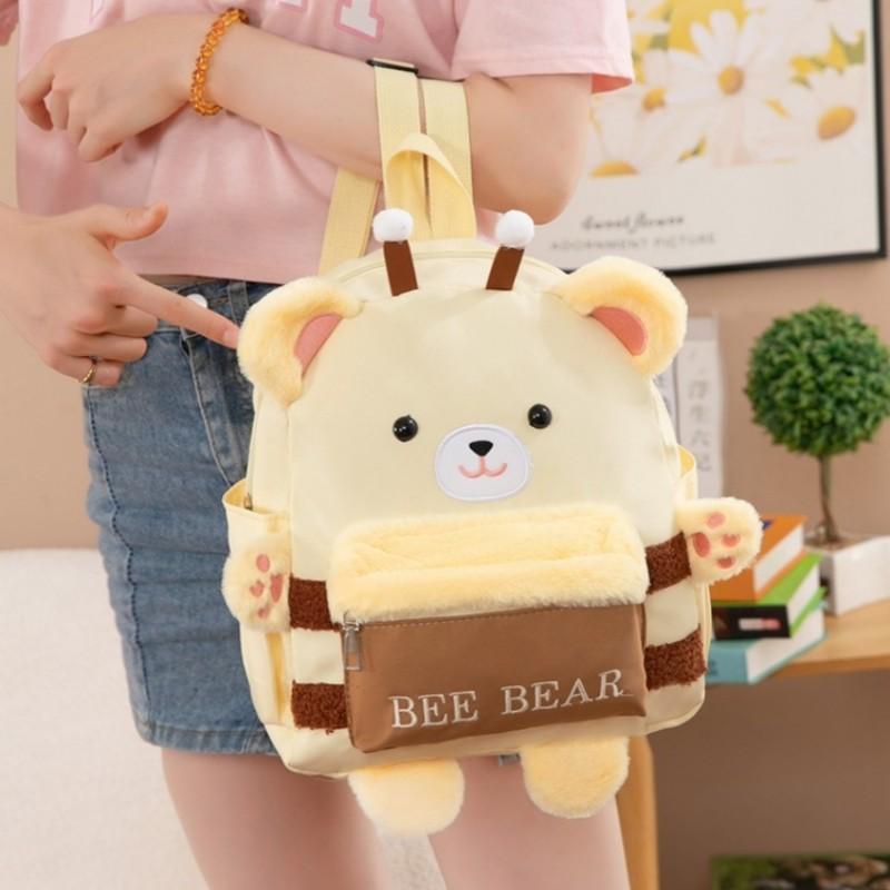 Cute Cartoon Bear Children's Backpack For Kindergarten Students With Spacious Design And Lightweight Oxford Cloth