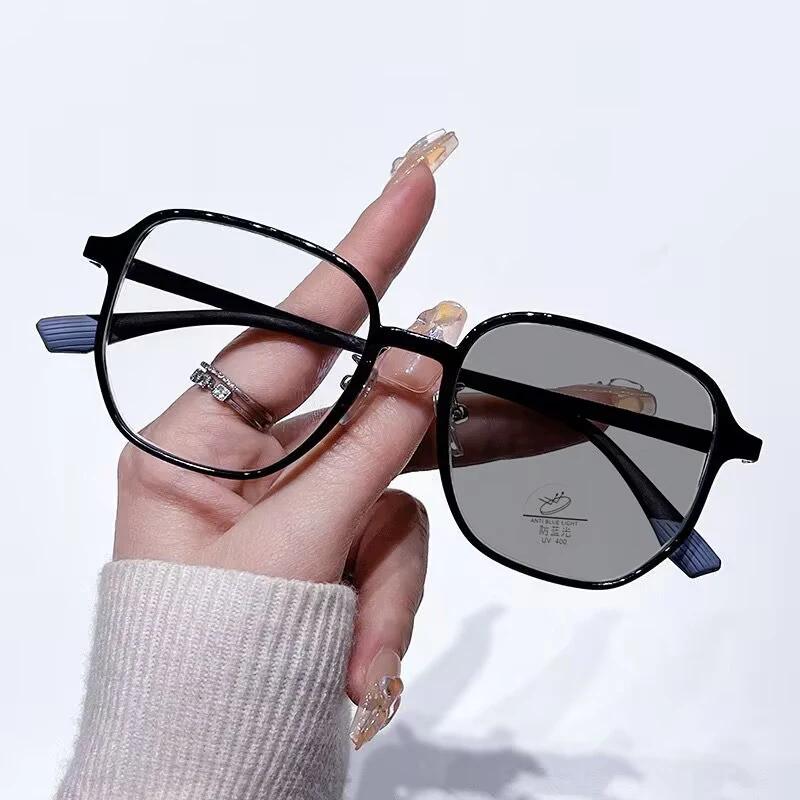 

Fashion Retro Photochromic Myopia Glasses Men Women Vintage Anti-Uv Near Sight Glasses Square Oversized Eyewear 0-1.0-4.0 -1.5