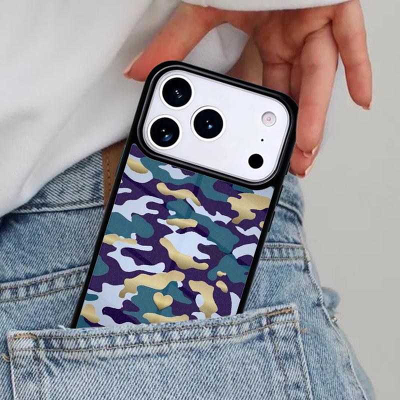 Neon Camouflage Pattern Phone Case for iPhone 17ProMax 12 13 14 15 16e 17 Pro Max Plus Air Cover