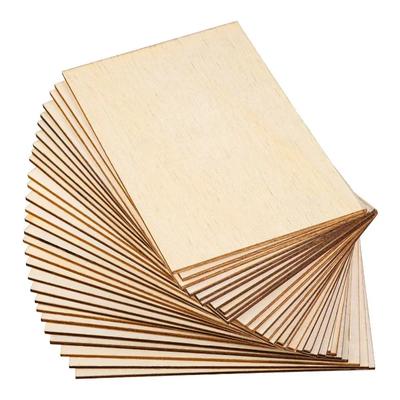Lot de 15 feuilles de bois rectangulaires non finies de 15 x 10 cm pour l'artisanat, la maison, les avions, les bateaux, les projets scolaires, le bricolage en bois