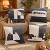 Black and white creative art painting Cushion Cover Anti-dustmite Pillowcase Invisible zipper silky short plush Sofa cushion