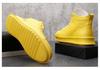 Trendy Men's 2024 White Hidden Heel High-Top Sneakers - Summer Casual Thick-Soled Martin Boots